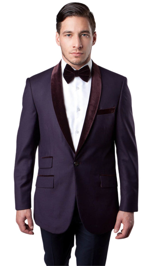 Tazzio MJ145S-EGGPLANT Mens Sports Coat