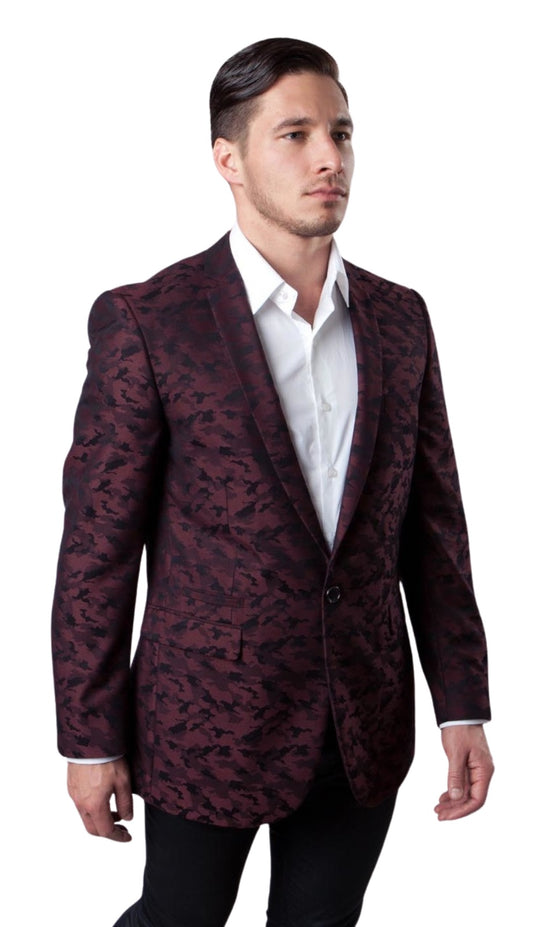 Tazzio MJ153S-04-BURG Mens Sports Coat
