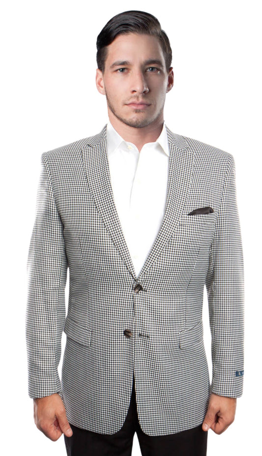 Tazzio MJ165-BLK/WHT Mens Sports Coat