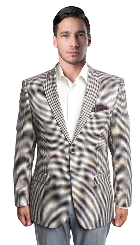 Tazzio MJ165-BLK/OFF-WHT Mens Sports Coat