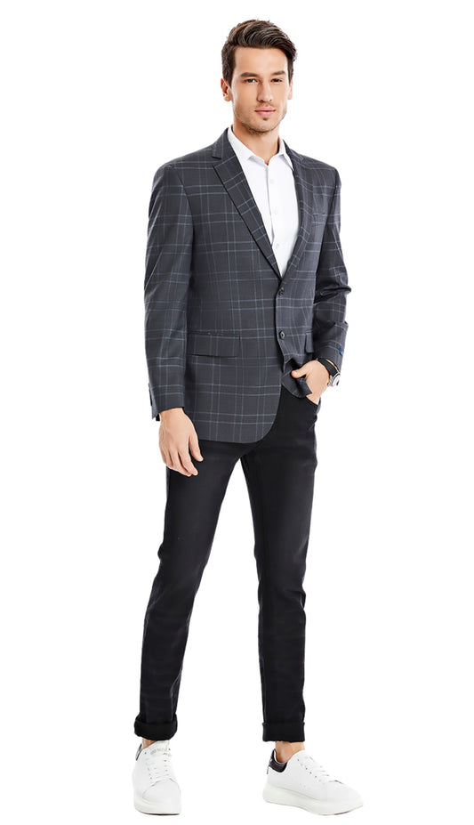 Tazzio MJ356-03-DK-GRAY Mens Sports Coat