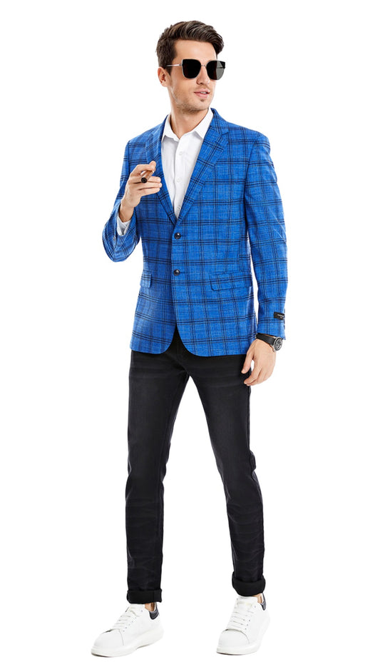 Tazzio MJ360S-02-ROYAL Mens Sports Coat