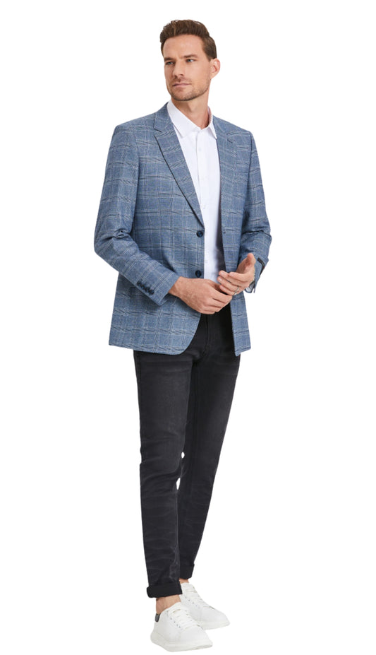 Tazzio MJ373S-02-BLUE Mens Sports Coat