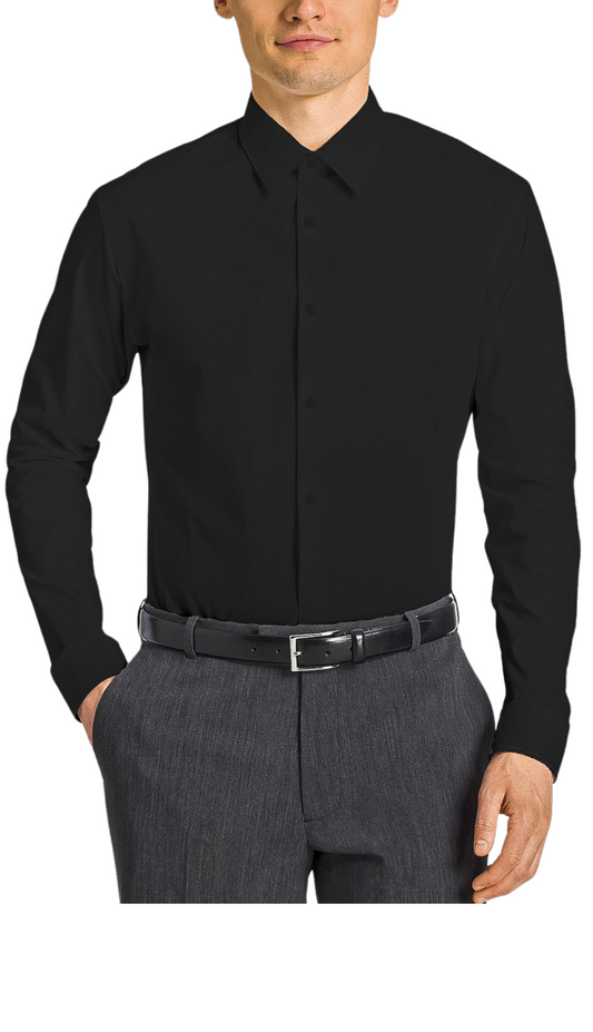 Tazzio Mens Dress Shitrs MSH30S-08-JET BLACK