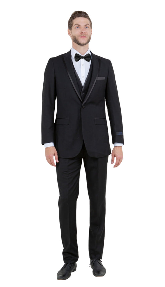 Tazzio MT309S-01-BLACK Mens Tuxedos