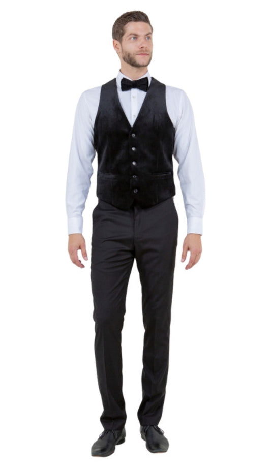 Tazzio MV107H-01-BLK-WHI Mens Vest