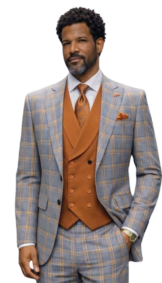 Statement OLIVER-GREY-3PC Mens Suit