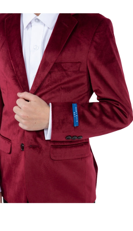 PERRY ELLIS PBJ386-03-BURG Boys Suit