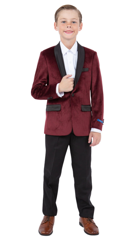 PERRY ELLIS PBJ408-03-BURG Boys Suit