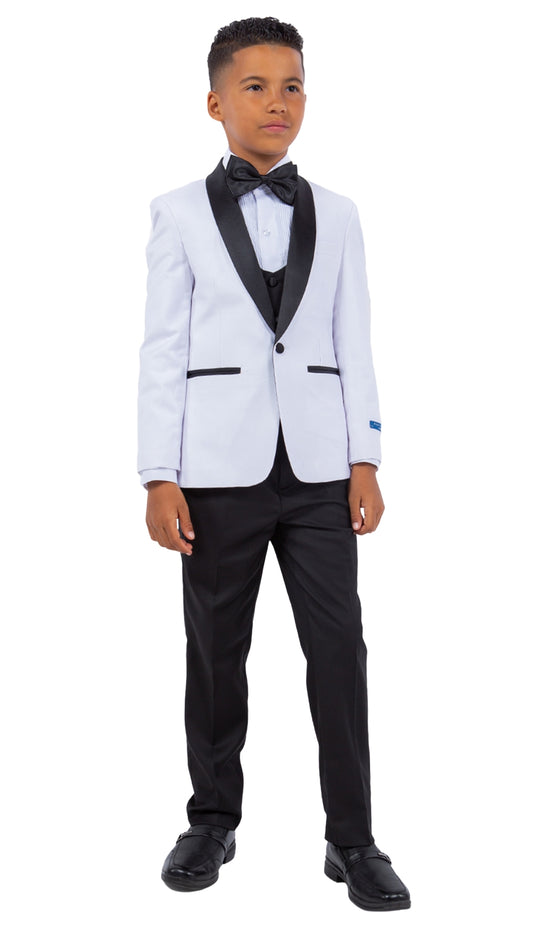 PERRY ELLIS PBT283-08-WHT Boys Suit