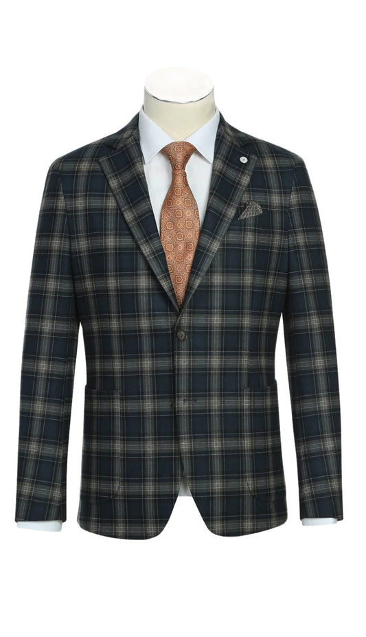 Pellagio Mens Blazer PF23-12-NAVY-BRN