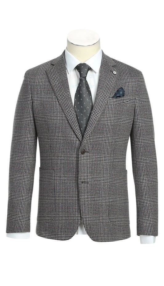 Pellagio PF23-13-GRY-BLUE Mens Blazer