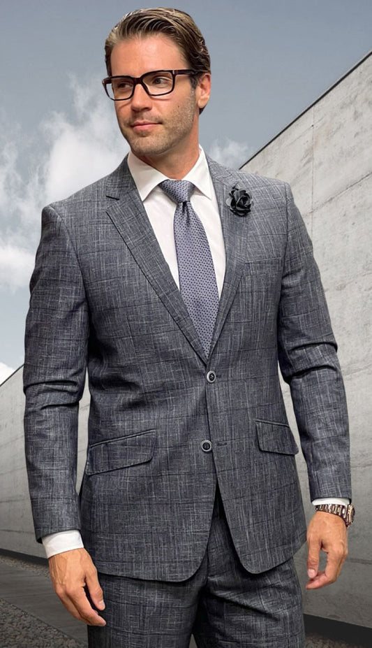 Statement  PORTO-5-BLK Mens Suit