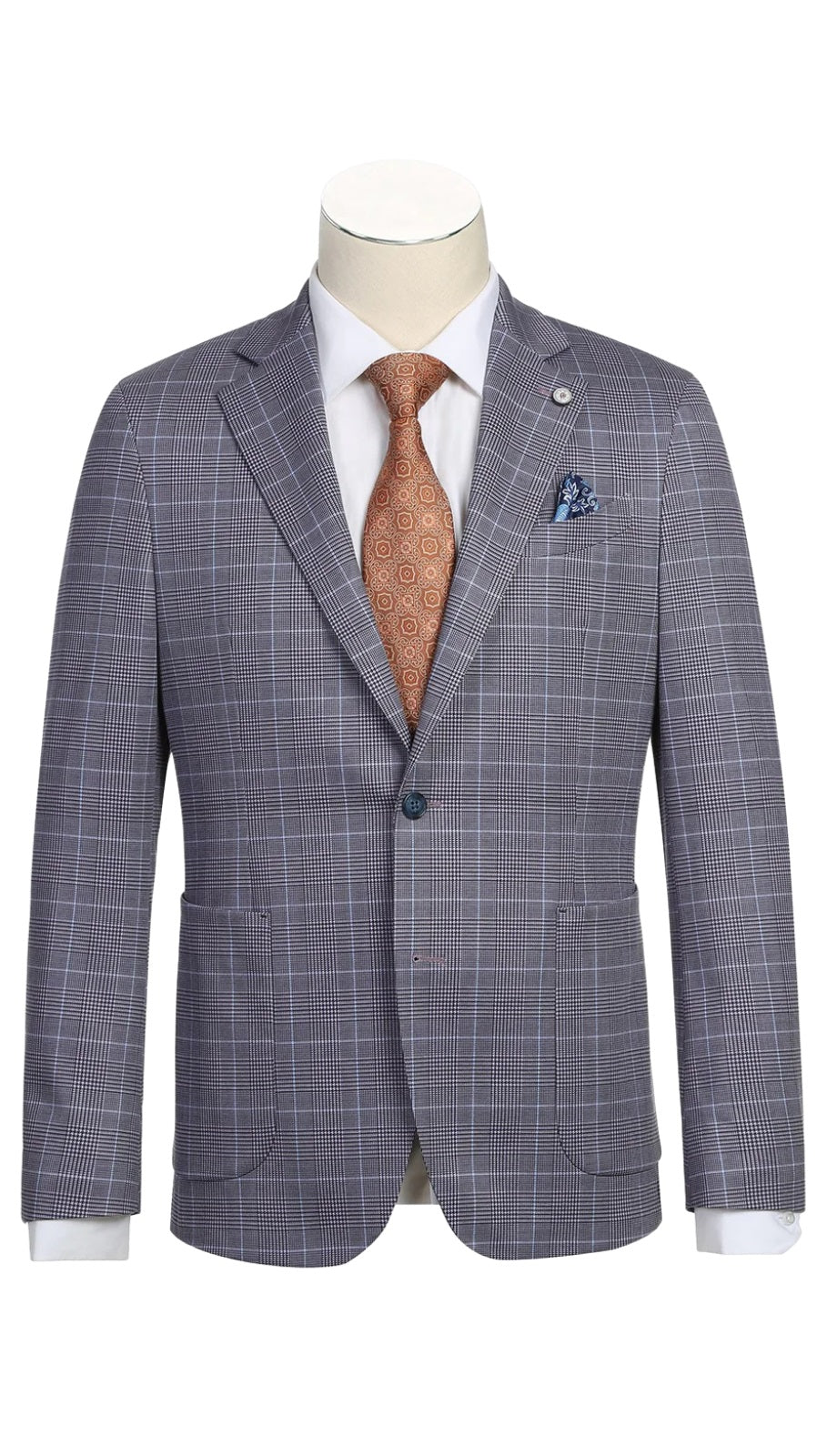Pellagio PS23-4-BLU-GRY Mens Blazer