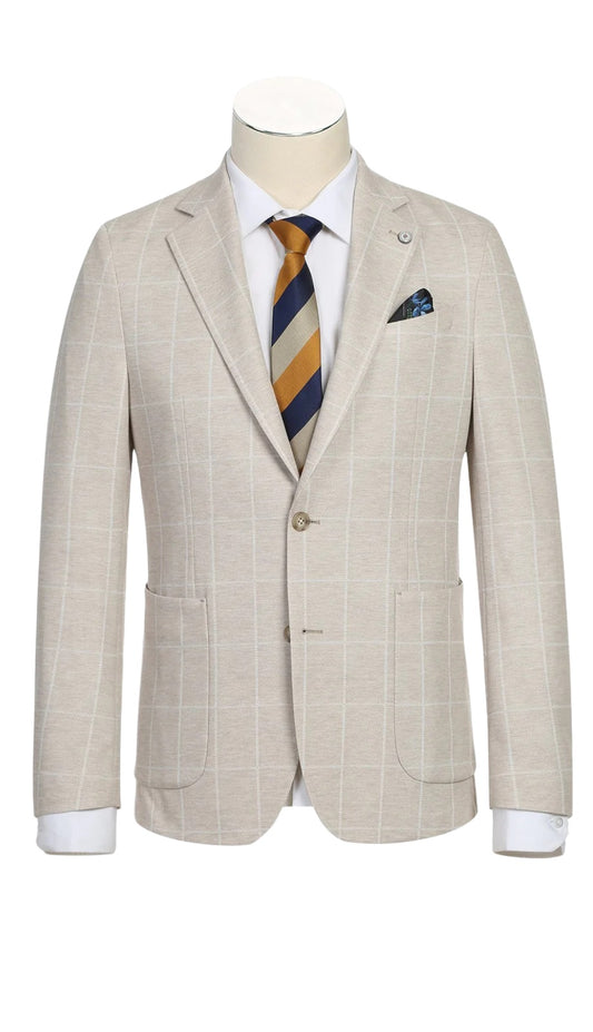 Pellagio Mens Blazer PS23-7-BEIGE-PLAID