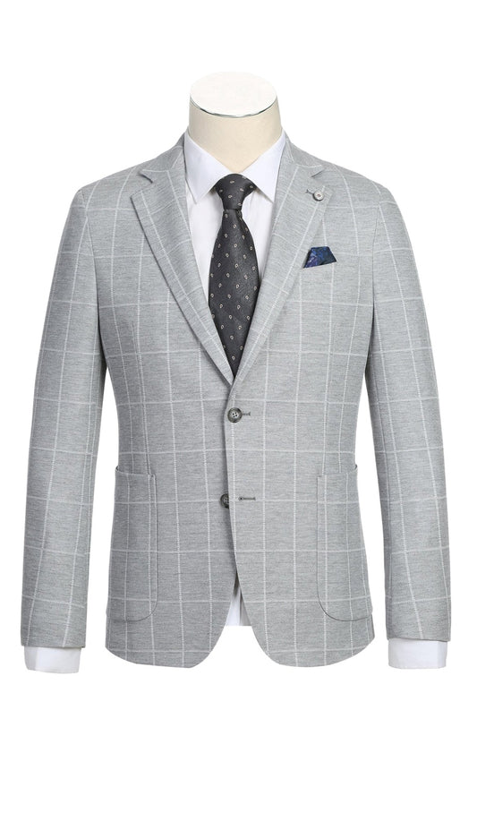 Pellagio PS23-8-WHT-GRY-PLAID Mens Blazer