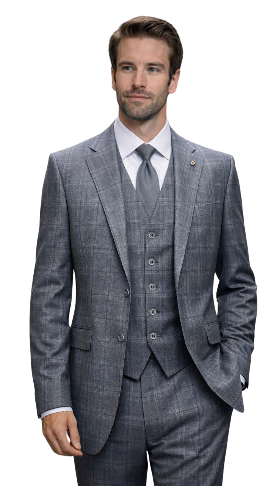 Statement PUGLIA-CHARCOAL-3PC Mens Suit