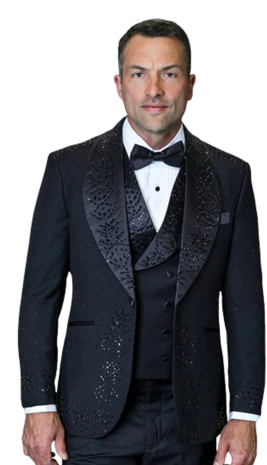 Statement ROBERTO-BLACK-BLACK Mens Suit