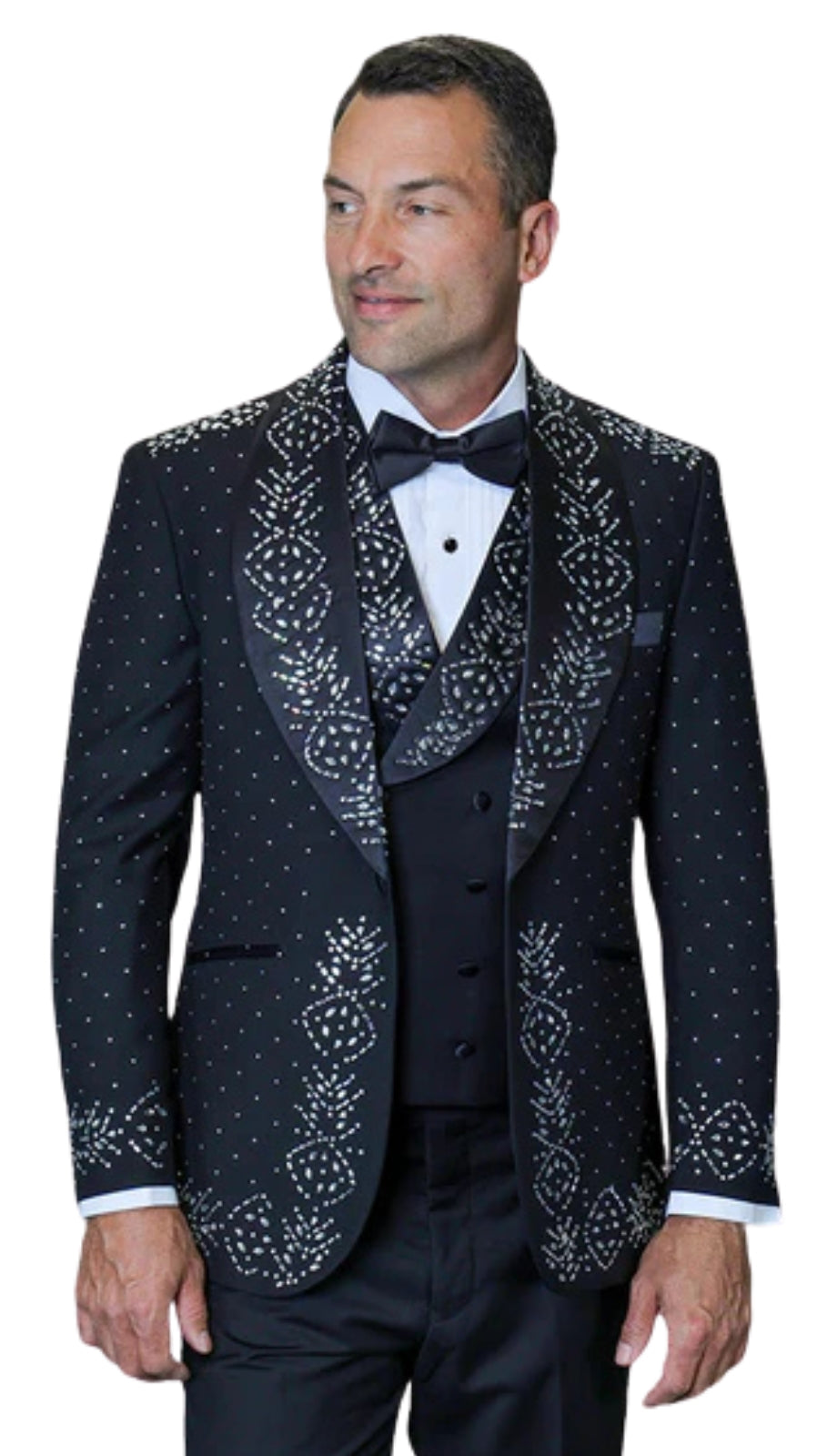 Statement ROBERTO-BLACK-WHITE Mens Suit