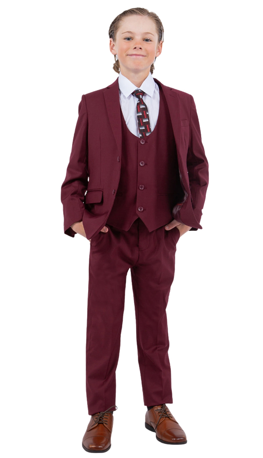 Stacy Adams SB282-06-BURG Boys Suit