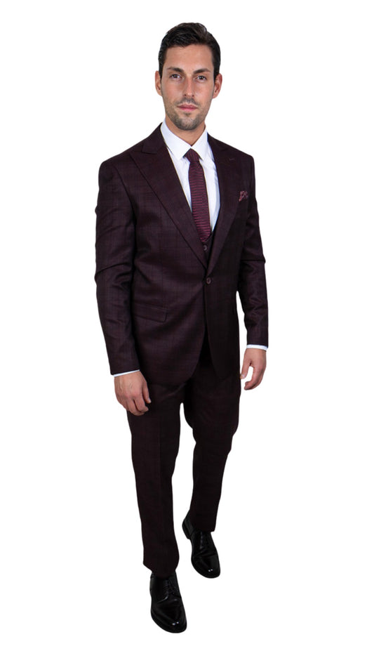 Stacy Adams SM101H1-BURG Mens Suit