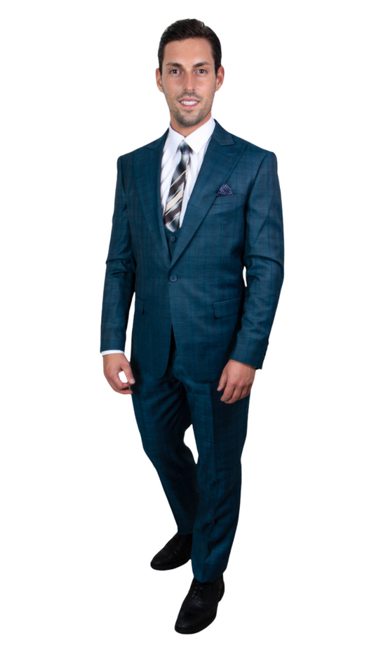 Stacy Adams-SM101H1-BLU-GRN Mens Suit