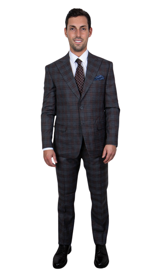 Stacy Adams-SM102H1-GRY-BR Mens Suit