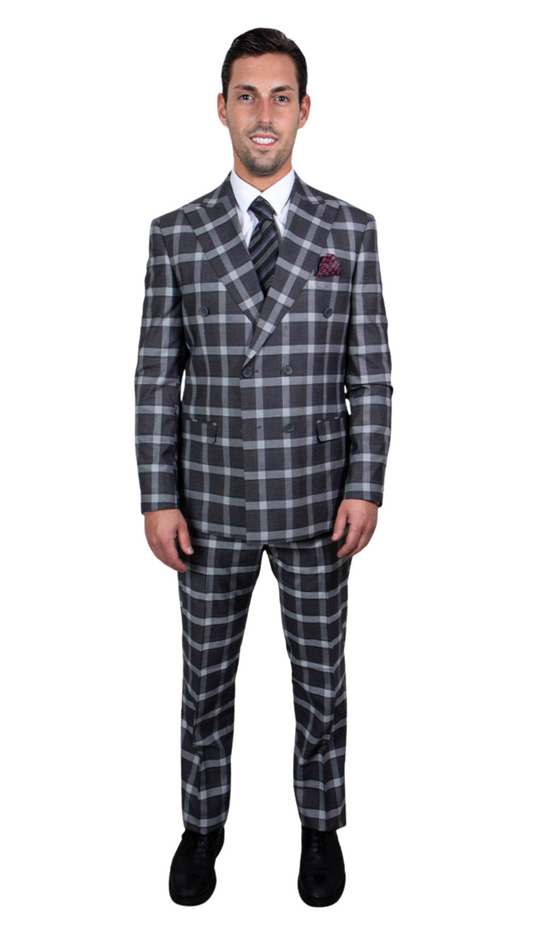Stacy Adams-SM103H1-BLK-GRY Mens Suit