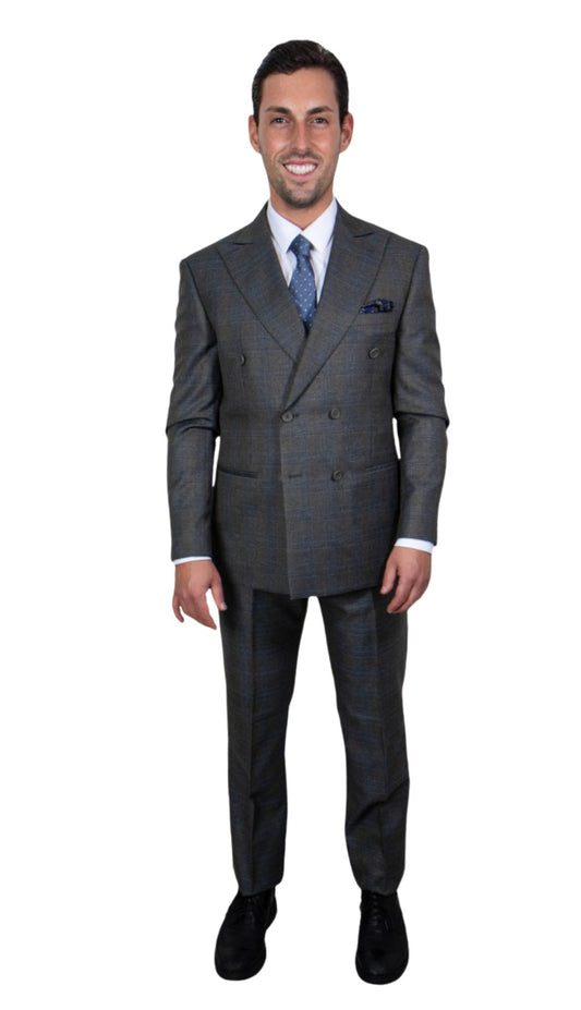 Stacy Adams-SM105H1-GRAY-BLUE Mens Suit