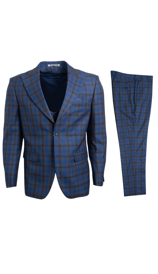 Stacy Adams-SM107H1-BLU-BRO Mens Suit