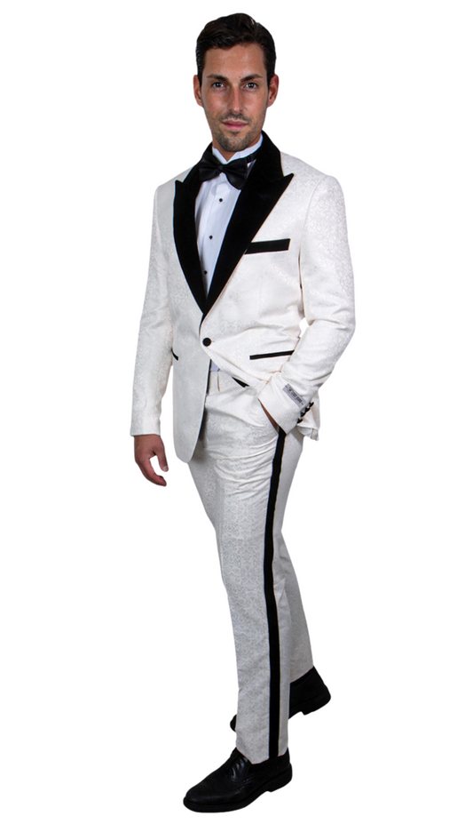 Stacy Adams-SM110H1-CRM-BLK Mens Suit