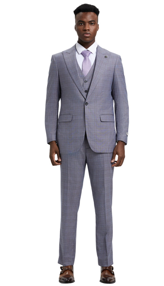 Stacy Adams SM161H1-62-SI-GRY Mens Suit