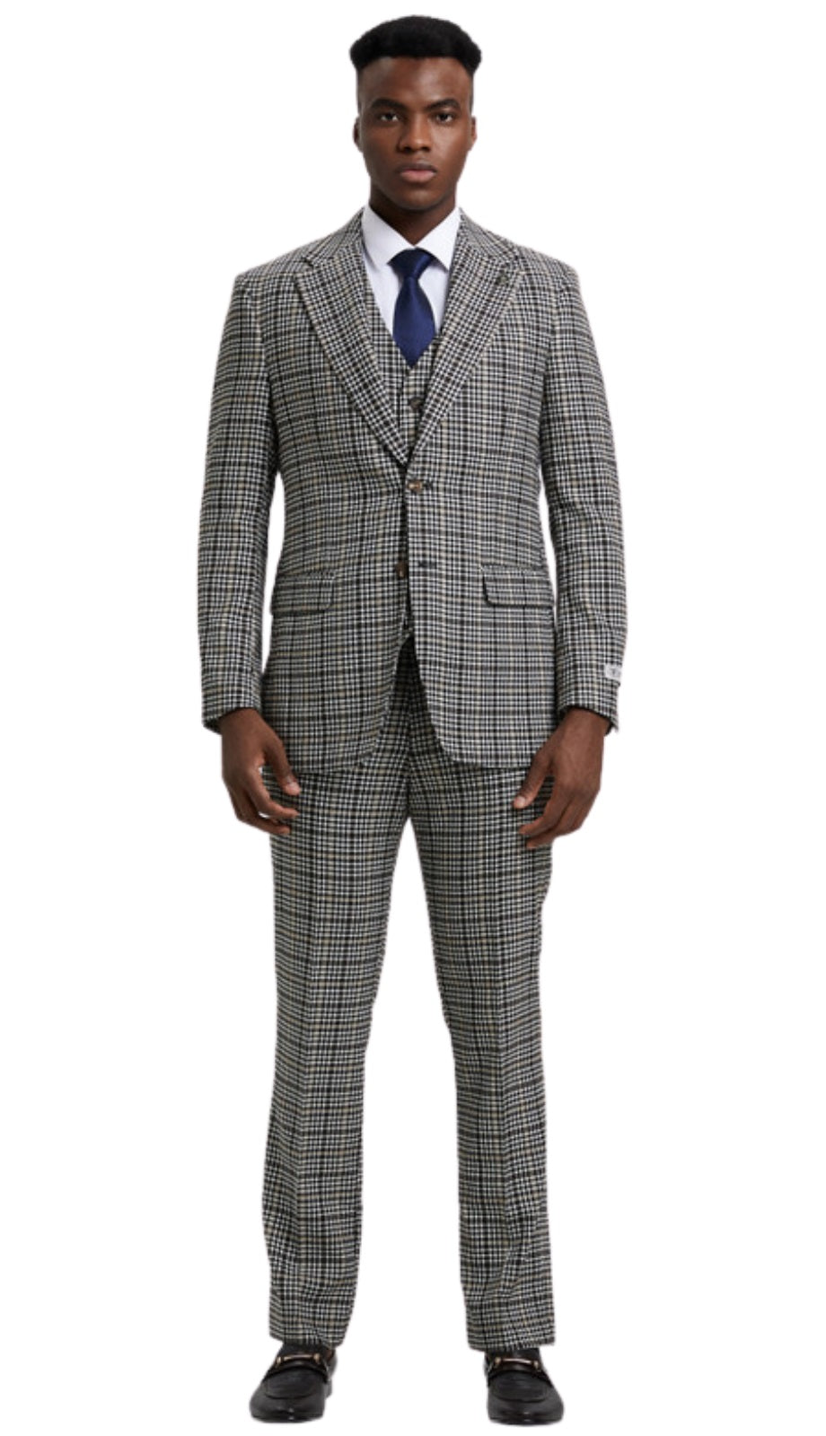 Stacy Adams SM162H1-02-WHT-BLK Mens Suit