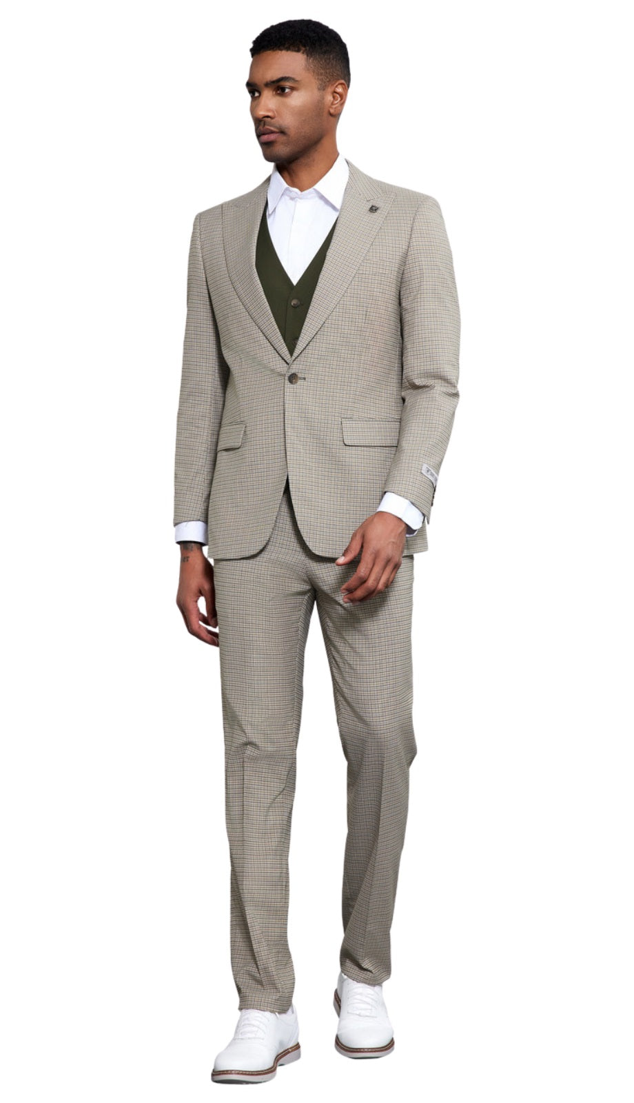 Stacy Adams SM183H1-01-BEI-GRN Mens Suit