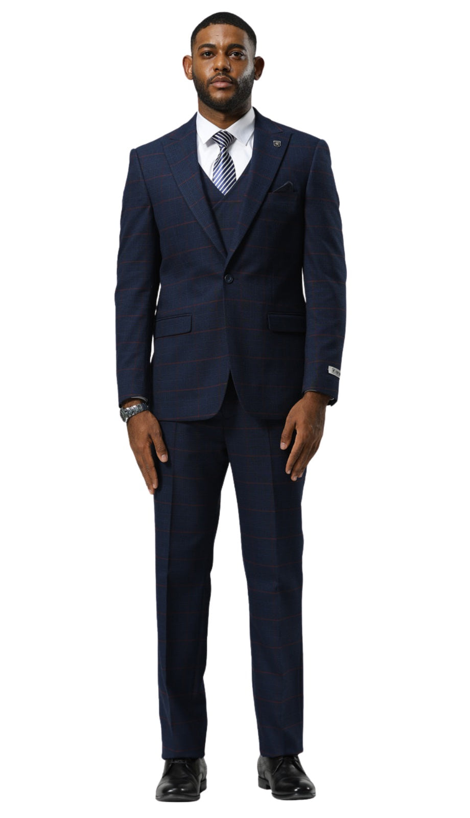 Stacy Adams SM187H1-05-NAVY Mens Suit
