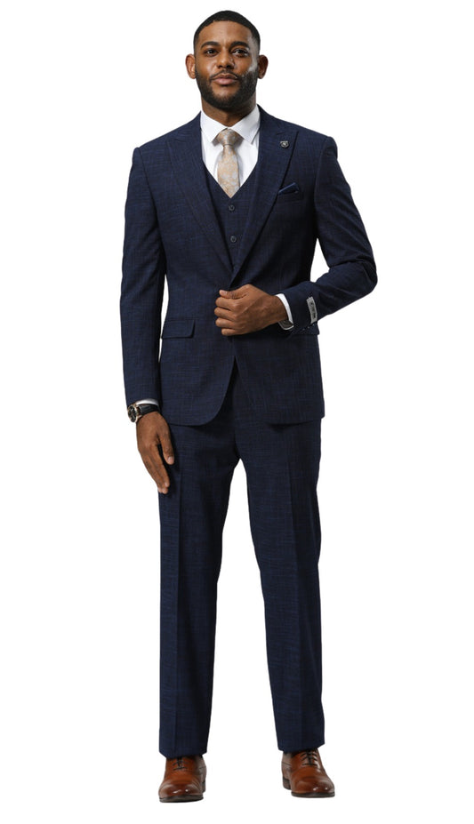 Stacy Adams SM189H1-04-NAVY Mens Suit
