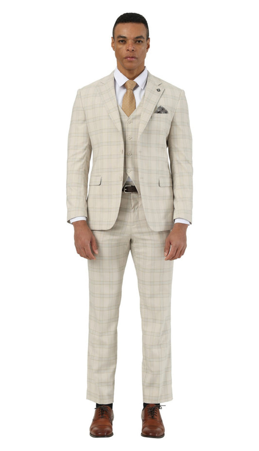 Stacy Adams SM203H1-120-BEIGE Mens Suit