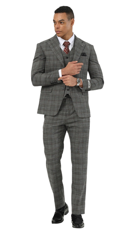 Stacy Adams SM204H1-03-DARK-GRY Mens Suit