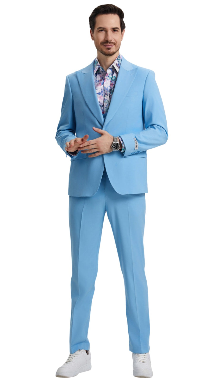 Stacy Adams SM255H1-08-SLY-BLU Mens Suit