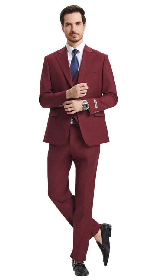 Stacy Adams SM282H1-06-BURG Mens Suit