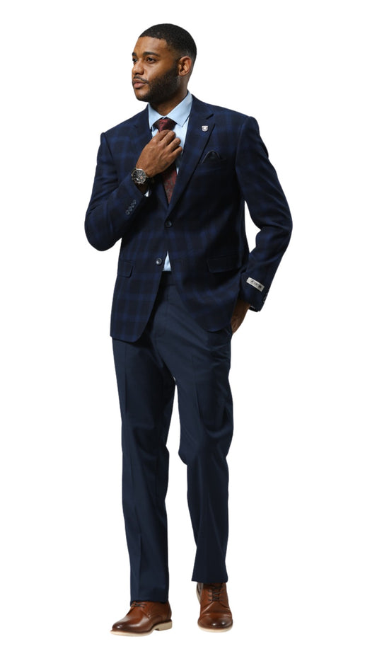 Stacy Adams SMJ802H1-03-BLUE Mens Suit