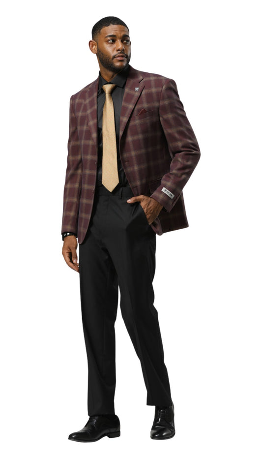 Stacy Adams SMJ802H1-06-BURG Mens Suit
