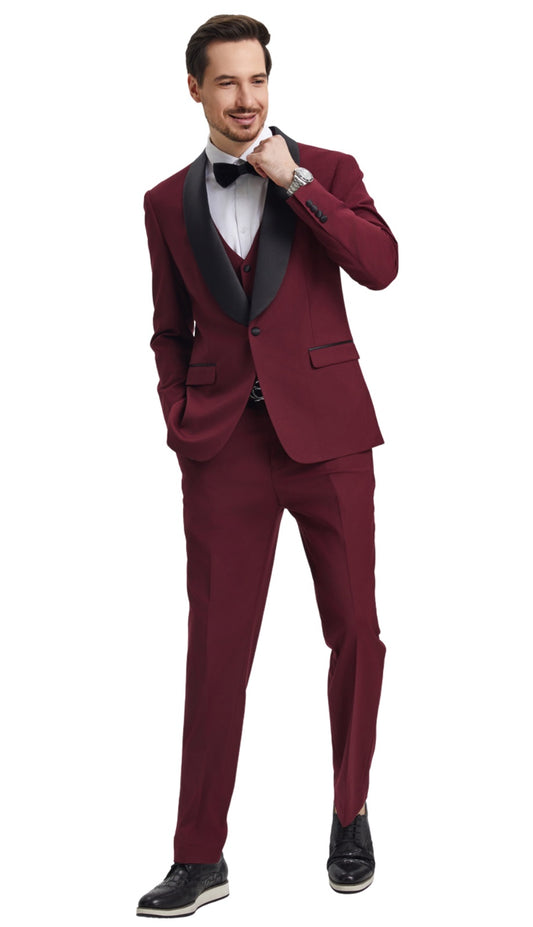 Stacy Adams SMT282H1-06-BURG Mens Suit
