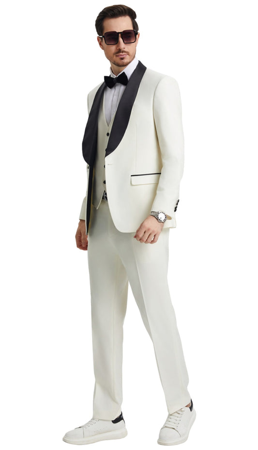 Stacy Adams SMT282H1-14-IVORY Mens Suit