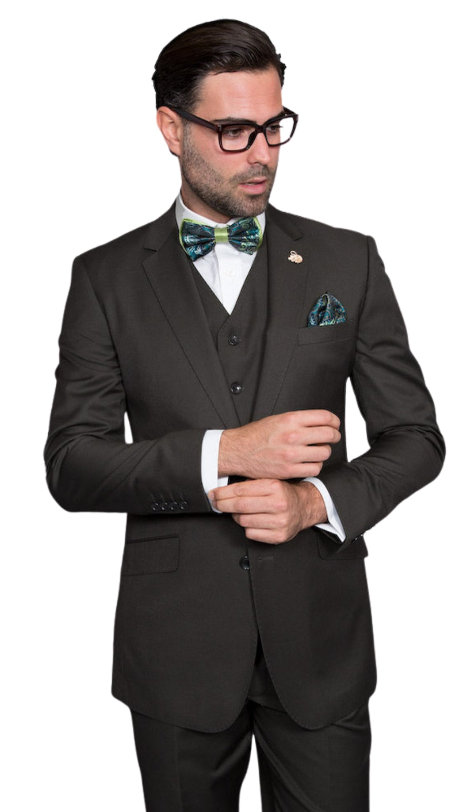 Statement STZV-1OO-OLIVE-3PC Mens Suit