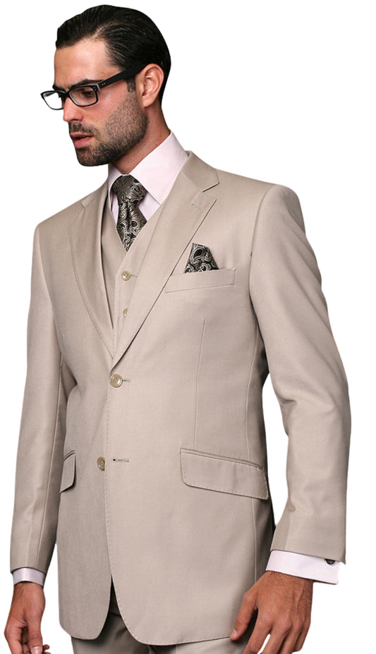 Statement STZV-100-SAND-3PC Mens Suit