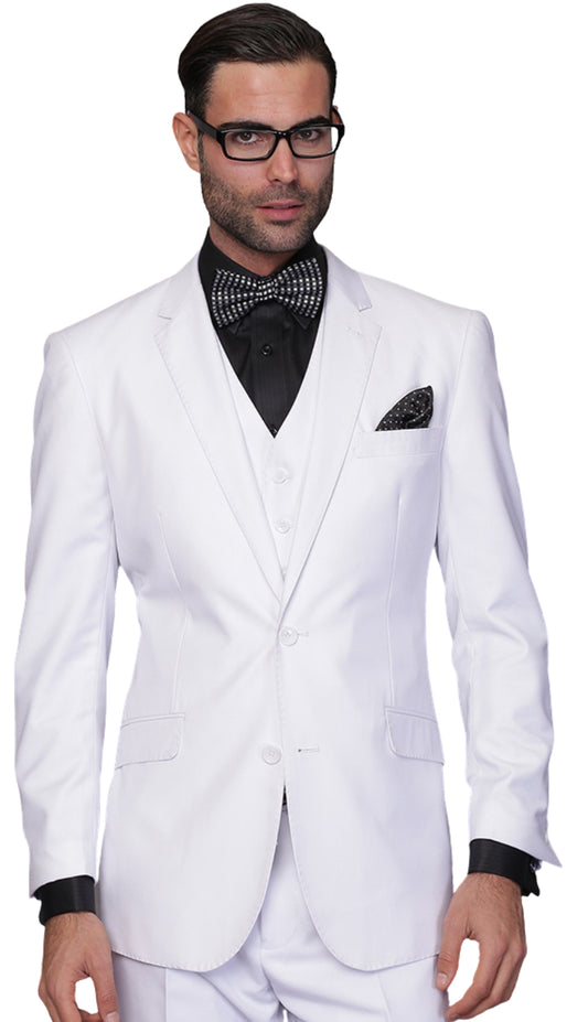 Statement STZV-100-WHITE-3PC Mens Suit