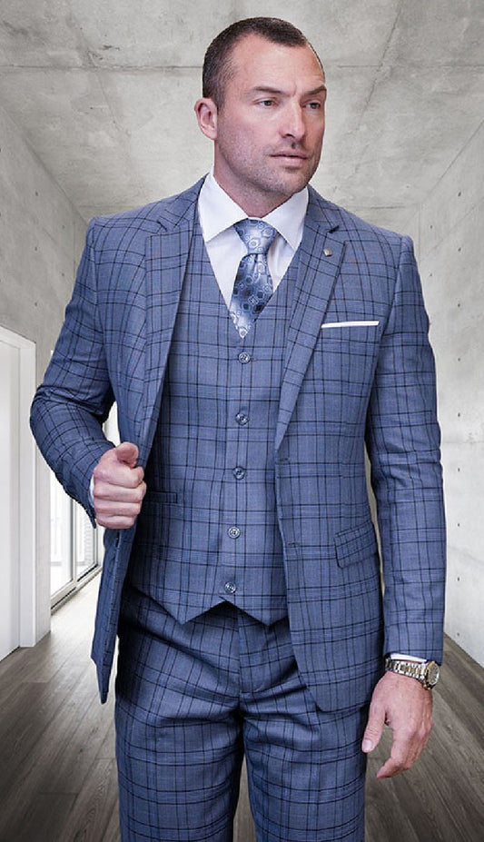 Statement  STZV-300-GR Mens Suit