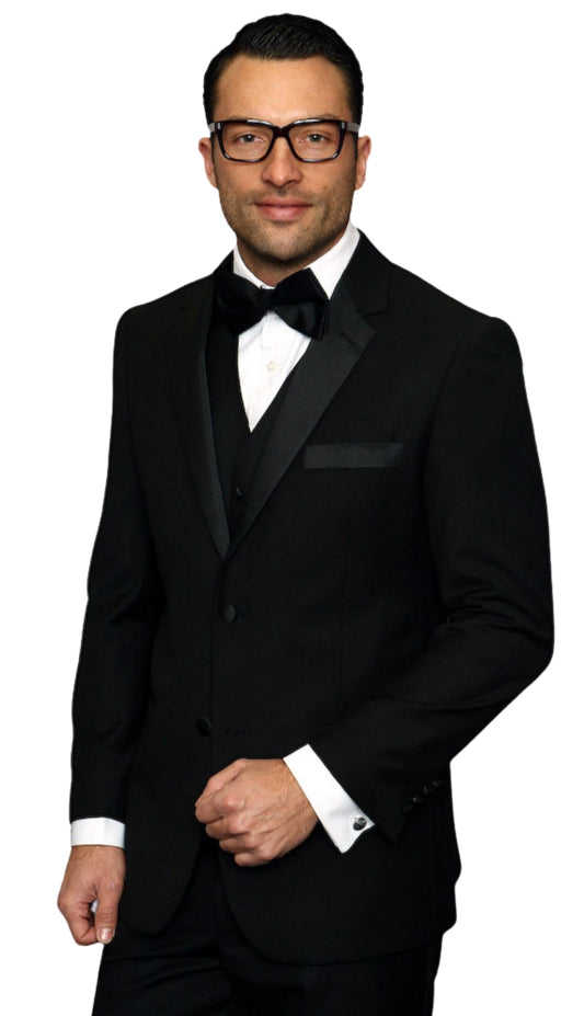 Statement PV-BLACK-3PC Mens Suit