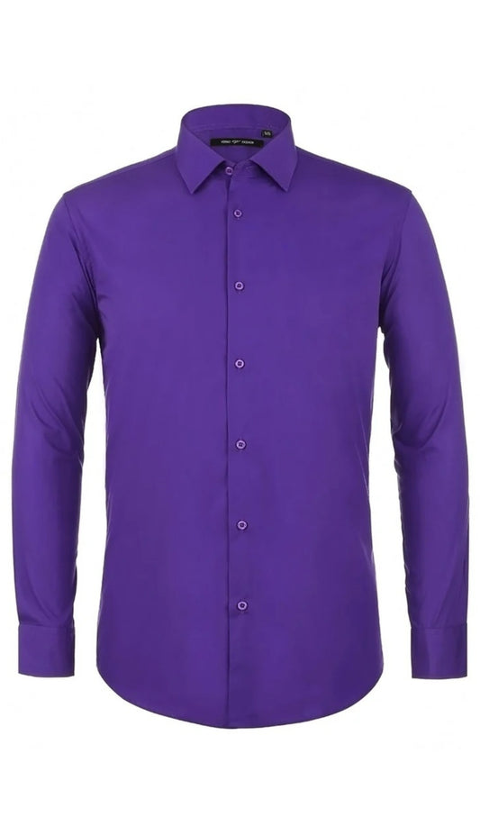 Renoir Mens Shirts TC640-LILAC ( Classic Fit Long Sleeve Spread Collar Dress Shirt )